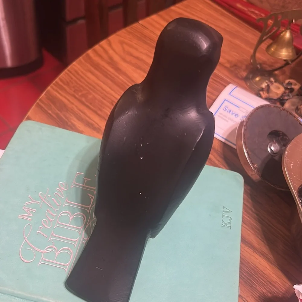 Elegant Black Bird Figurine-it is very heavy cold, could be cast iron
